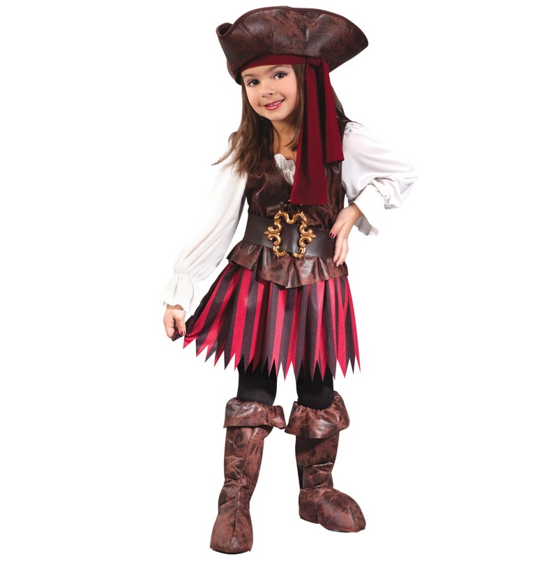 Fun World Baby Girls Toddler High Seas Buccaneer Costume, Maroon, Small US - Image 1